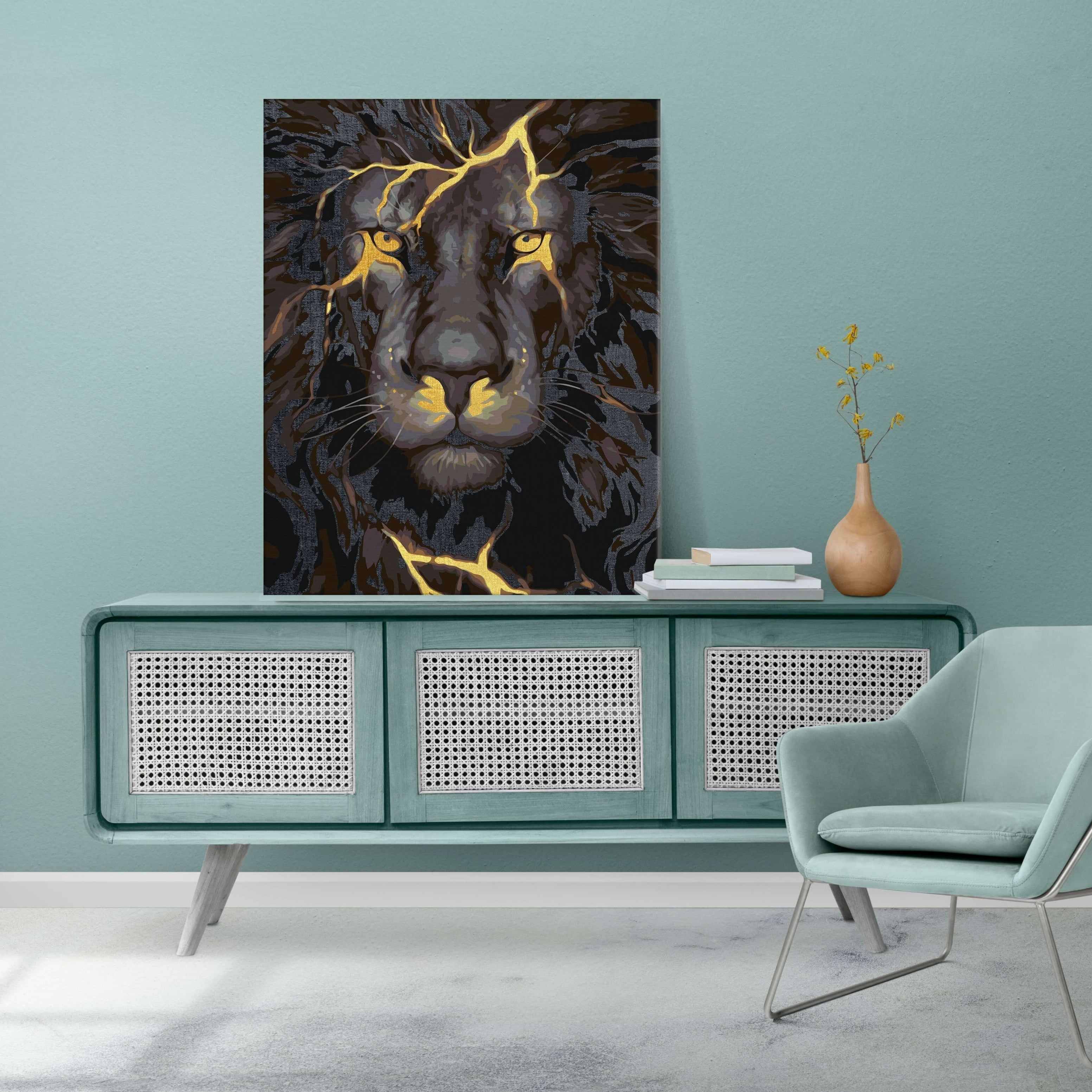 Svart Lejon - paint by numbers vuxna