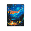 Camping under stjärnorna – Paint By Numbers tavla med tält och lägereld