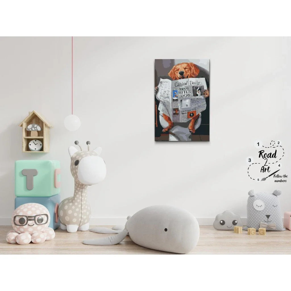 Hundens morgonrutin rolig målning för hemmet Paint By Numbers
