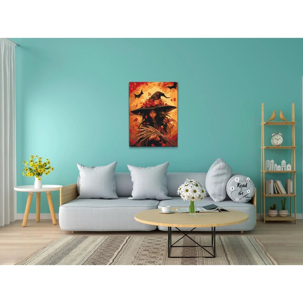 Paint by Numbers – Hösthäxa | Halloweenmålning i höstfärger