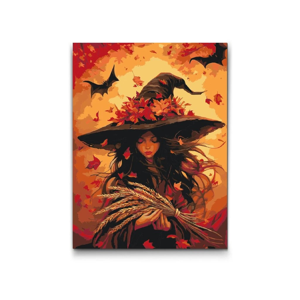 Paint by Numbers – Hösthäxa | Halloweenmålning i höstfärger