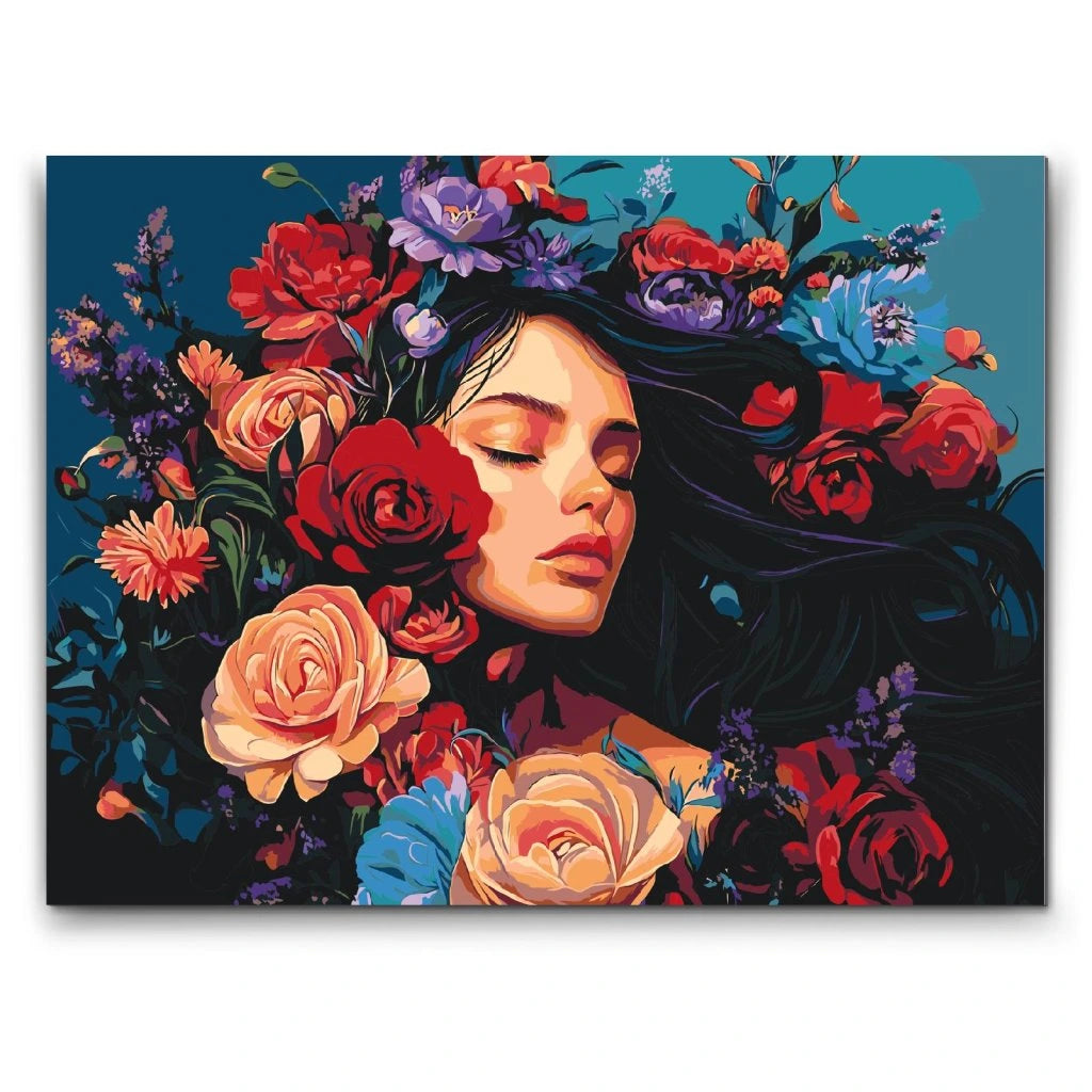 Paint by Numbers – Kvinna i blom | Måla efter nummer