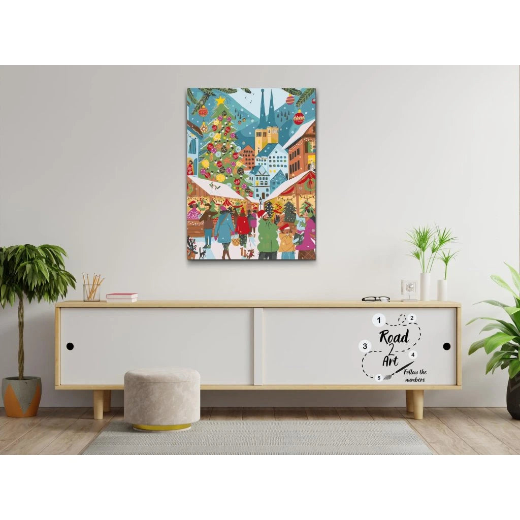 Julmarknad – Måla efter nummer | Perfekt julklapp för alla åldrar
