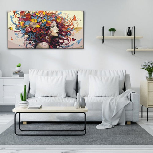 Paint by Numbers – blommande kvinna i färgstarka toner