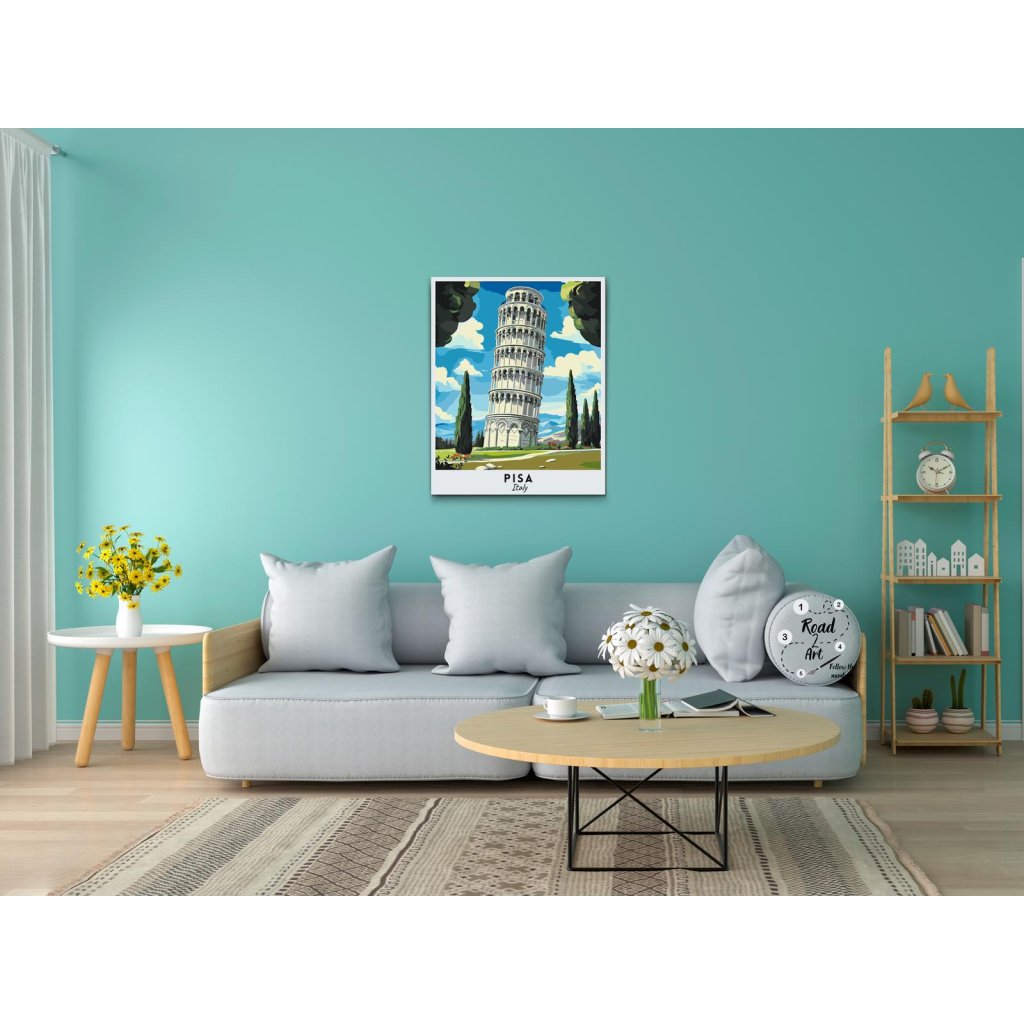 pisa italien måla efter nummer konstverk