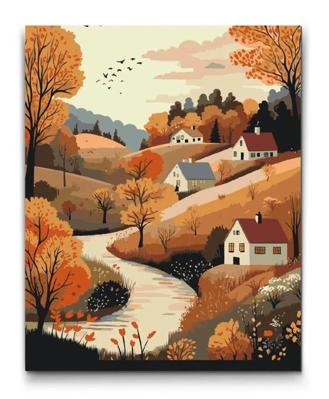 paint by numbers höstlandskap å