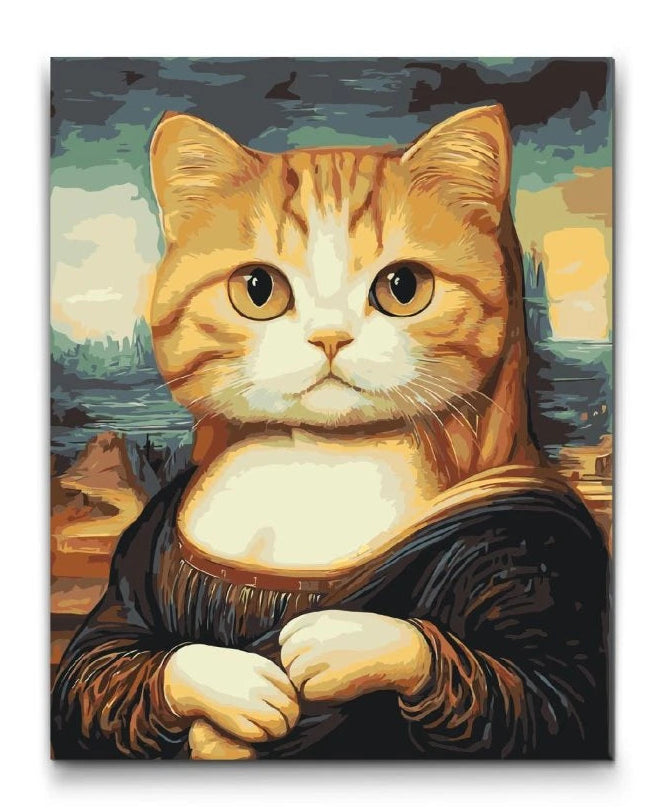 mona lisa katt måla efter nummer konst