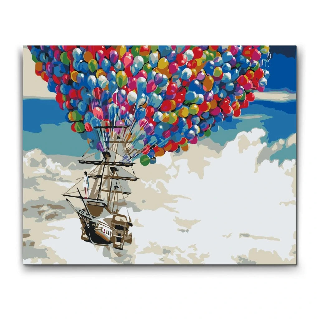 paint by numbers flygande skepp

