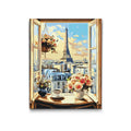 Utsikt över Paris med Eiffeltornet från fönster – Paint By Numbers tavla