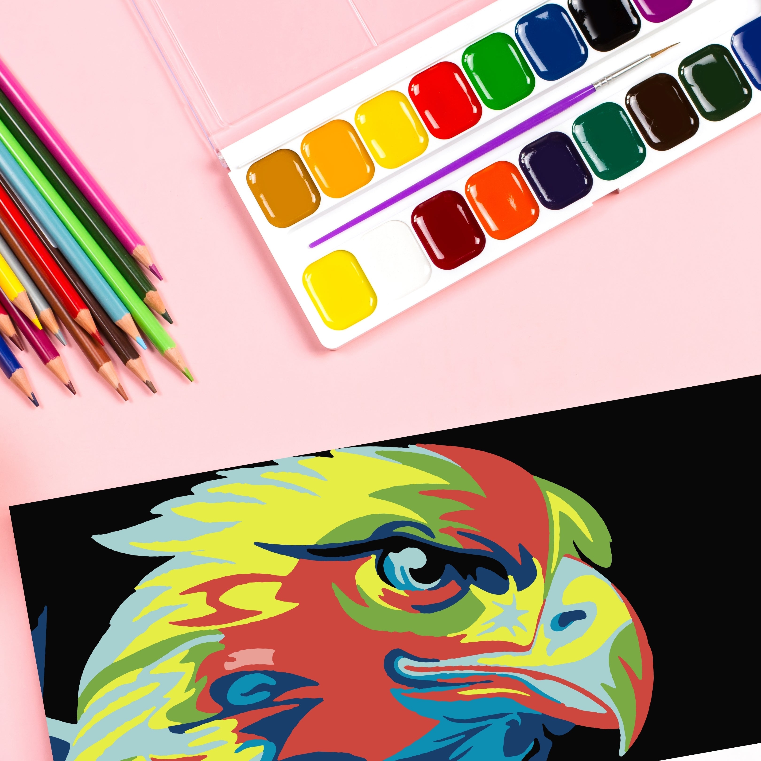 måla örn gratis steg för steg

