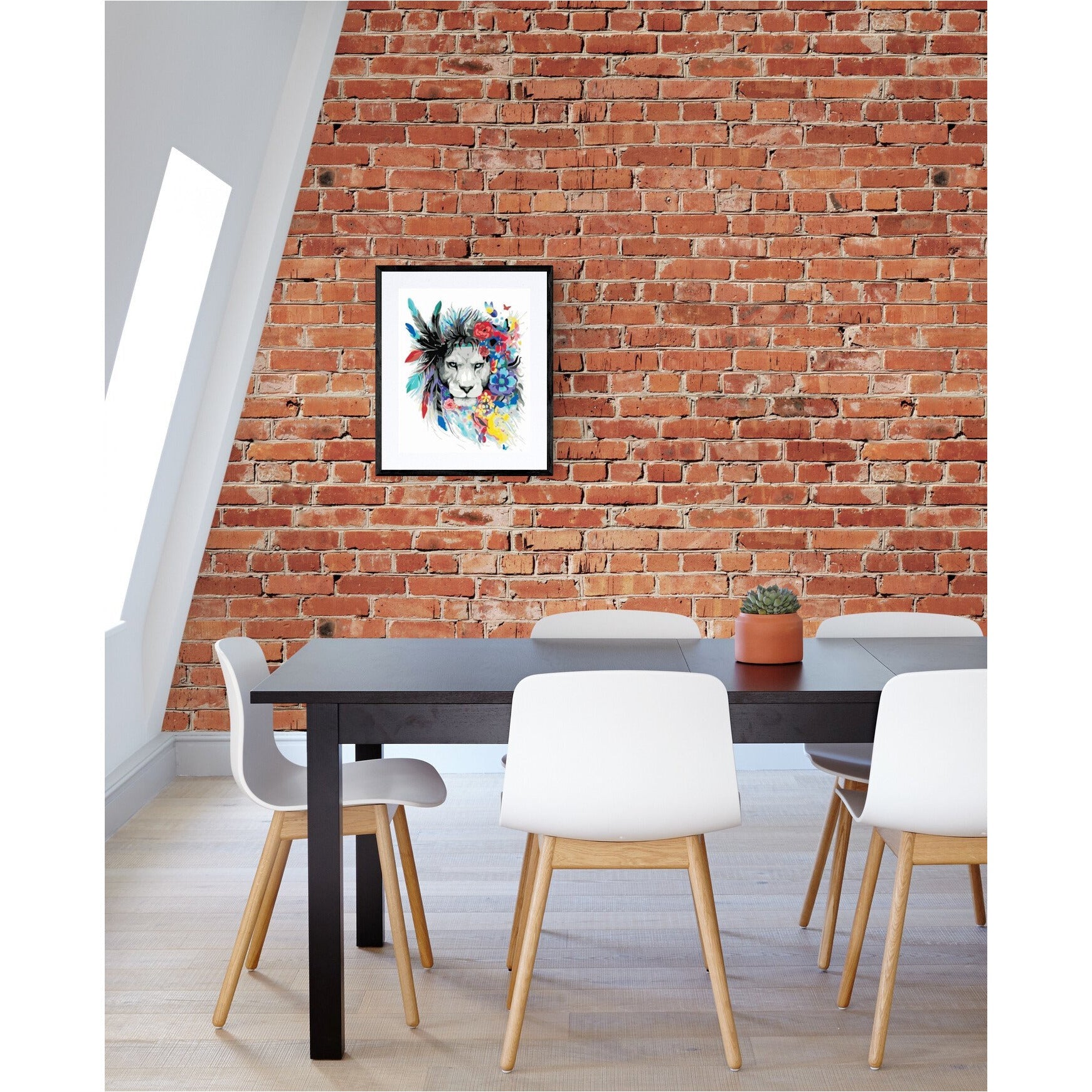 paint by numbers lejon med blommor

