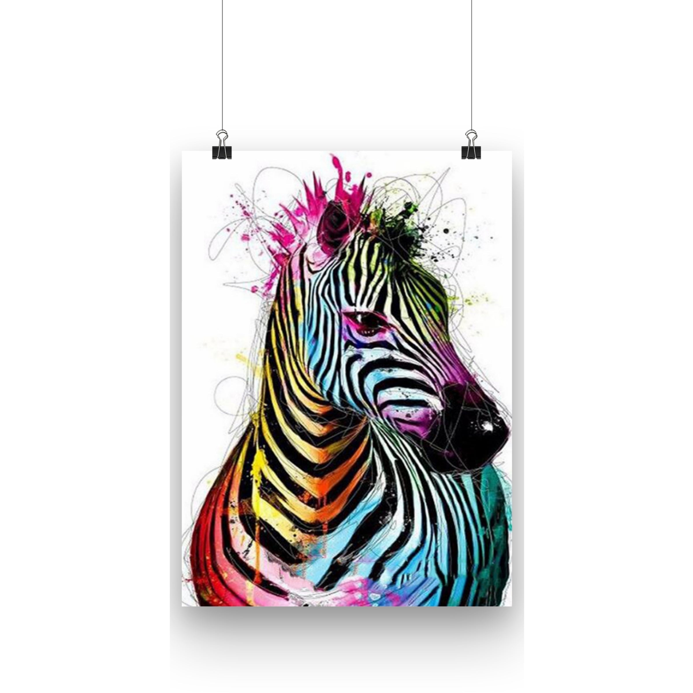 färgglad zebra målning att måla själv


