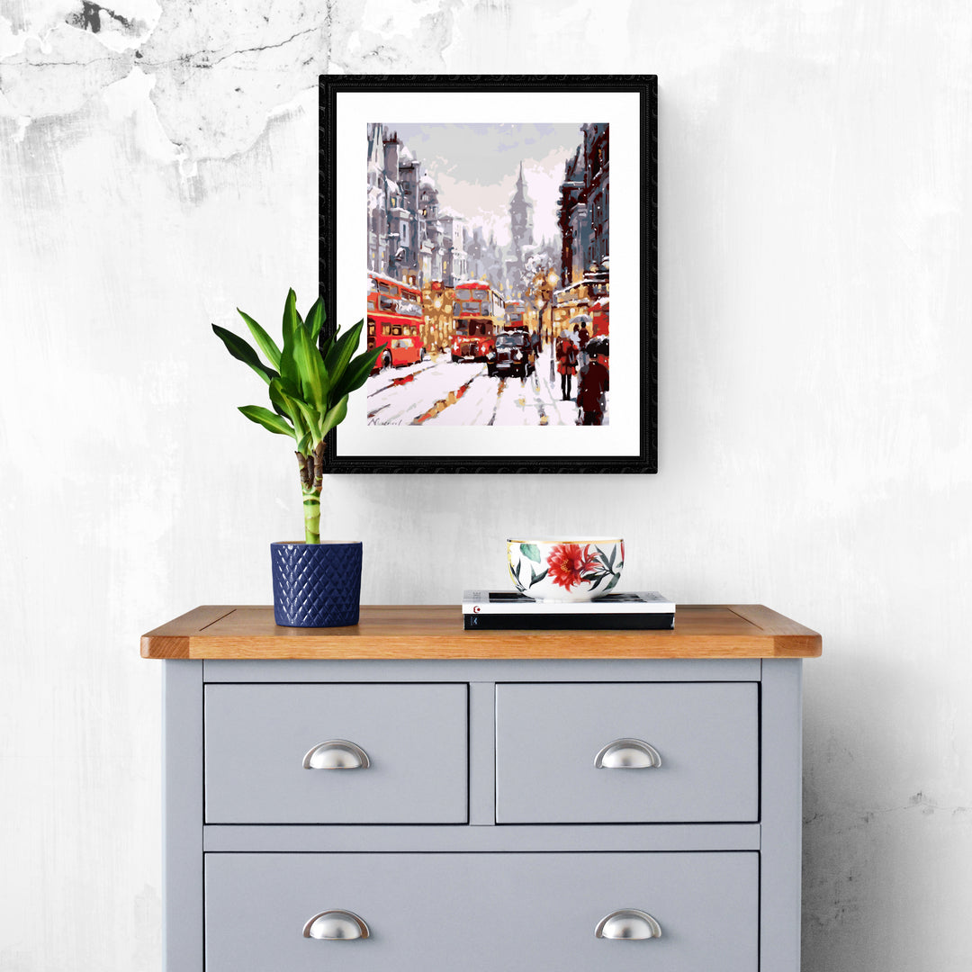 måla efter nummer vintermotiv london

