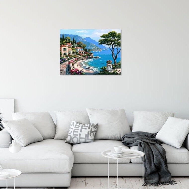 solig kustmålning att måla

